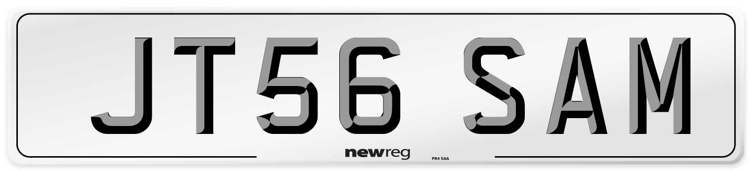 JT56 SAM Number Plate from New Reg